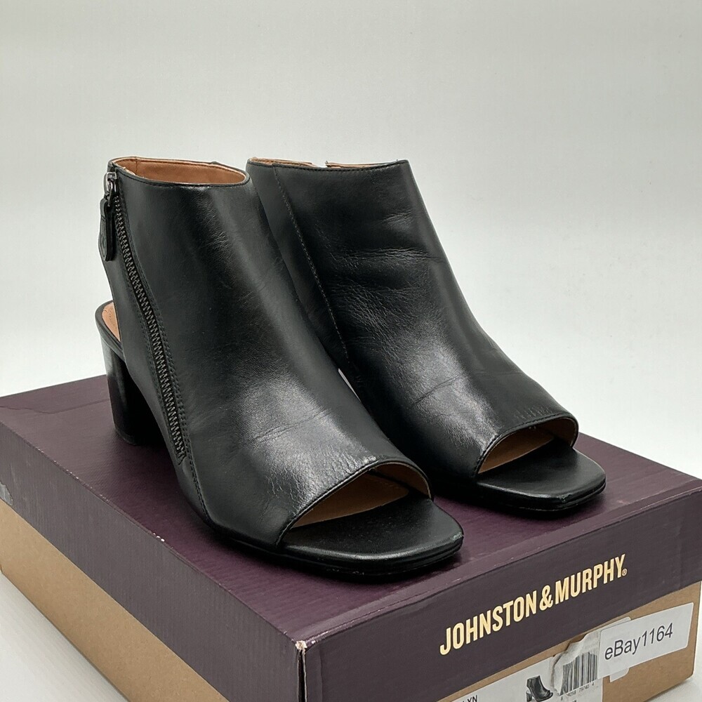 Johnston & Murphy Evelyn Sandals Women's 10M Black Glove Leather Bootie Ebay1164